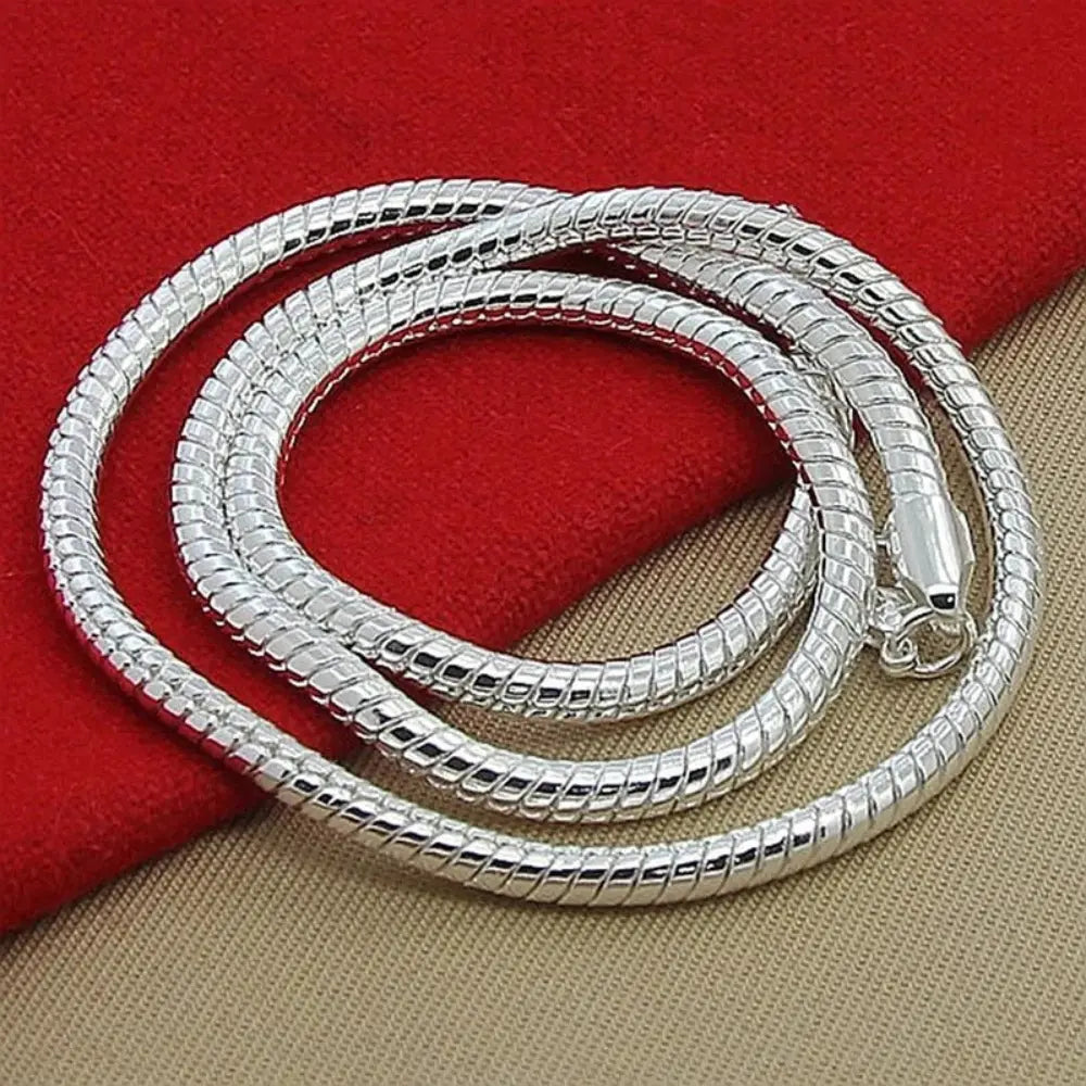 Echoarchiv | 925 3Mm Argent Sterling Chaîne Serpent