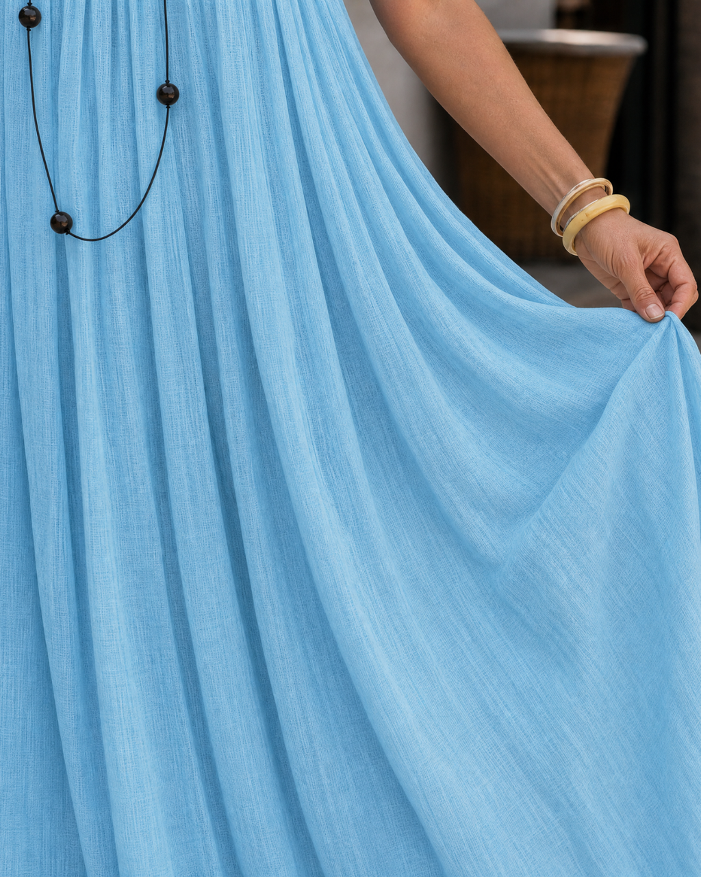 Amener | Robe Midi Détendue Sans Manches avec Bretelles