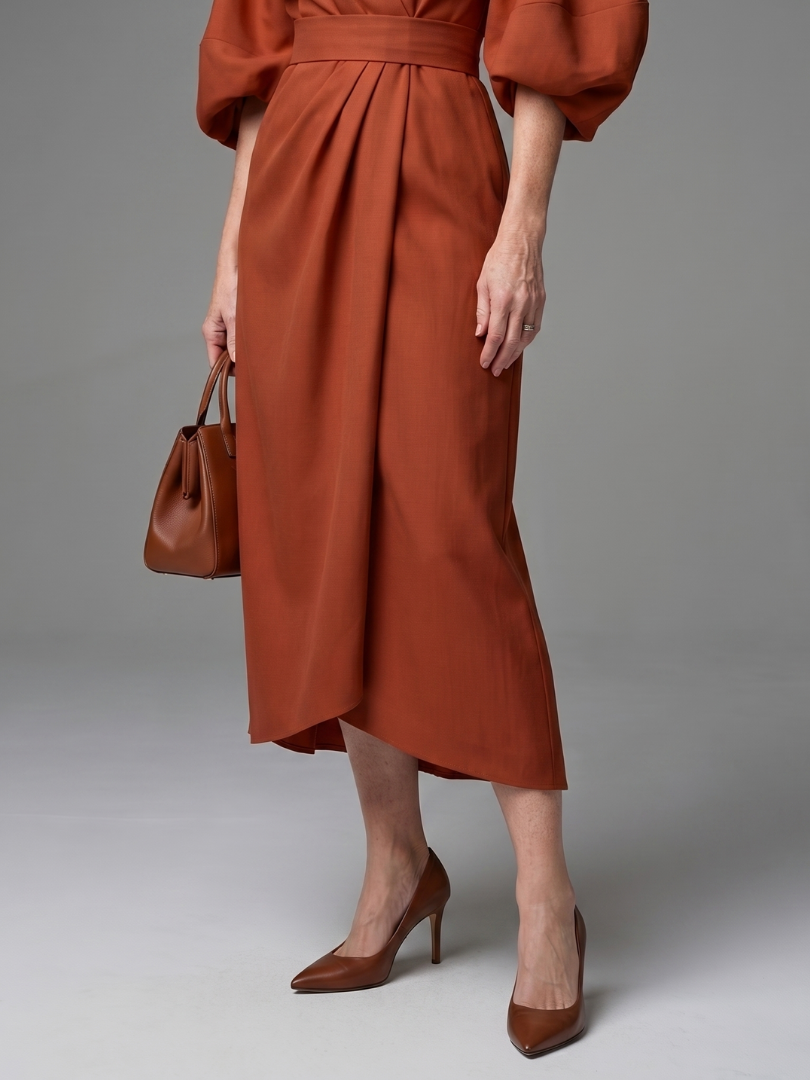 Beryl | Robe Midi à Panneau Taille Sculpté