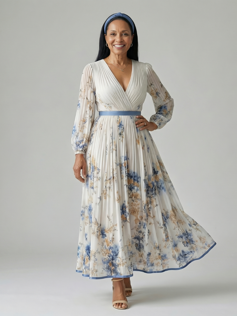 Rielle | Robe Midi Drapée à Pli