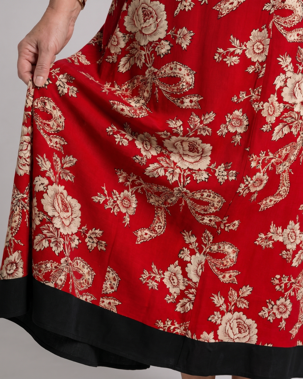 Thopal | Robe Midi Relaxée à V Col en Fleurs Vintage