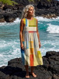 Esme | Robe Midi Peinte en Blocs
