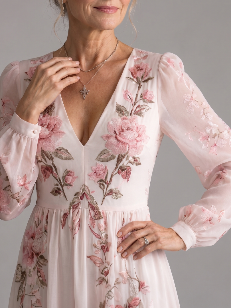 Musal | Robe Midi à Manches Longues en Flux Naturel