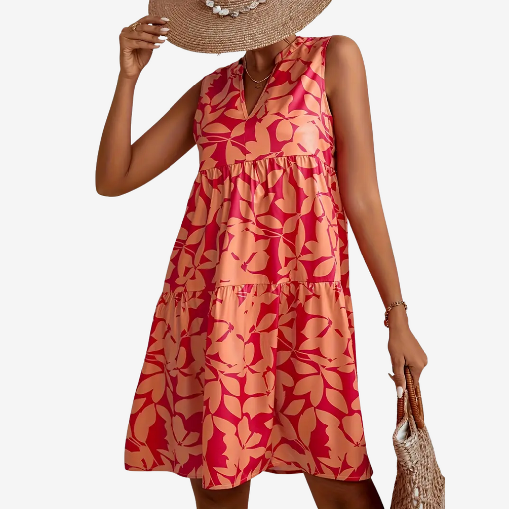 Daphne | robe midi élégante, coupe évasée, détails floraux.