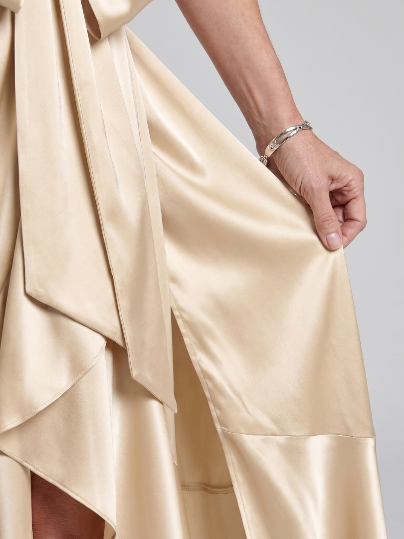 Honora | Robe Midi Asymétrique à Encolure Halter