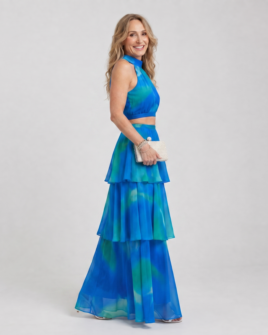 Mique | Robe Maxi à Découpes Florales Naturelles en Col Halter