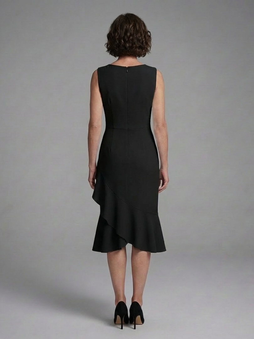 Cosima | Robe Midi Sans Manches avec Détail Enveloppant