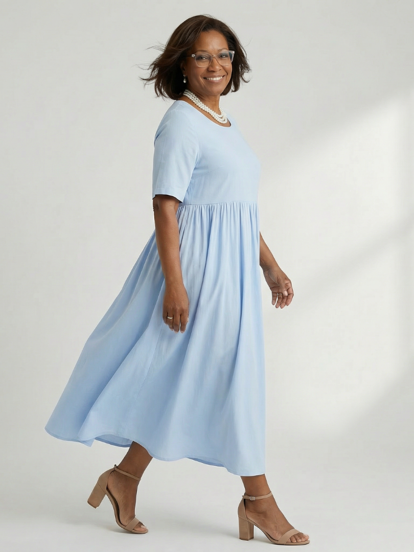 Ciren | Robe Midi à Volants Simple
