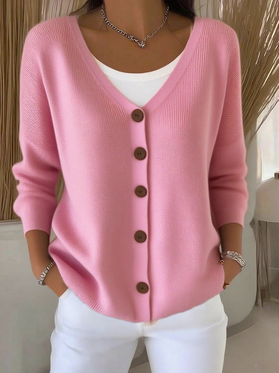 Caroline - Cardigan Élégant Ample Col V