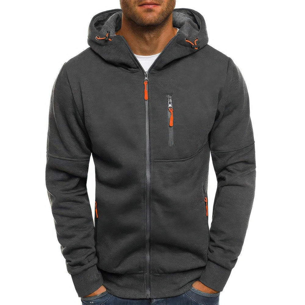 Veste à Capuche Confortable pour Hommes avec Fermeture Éclair