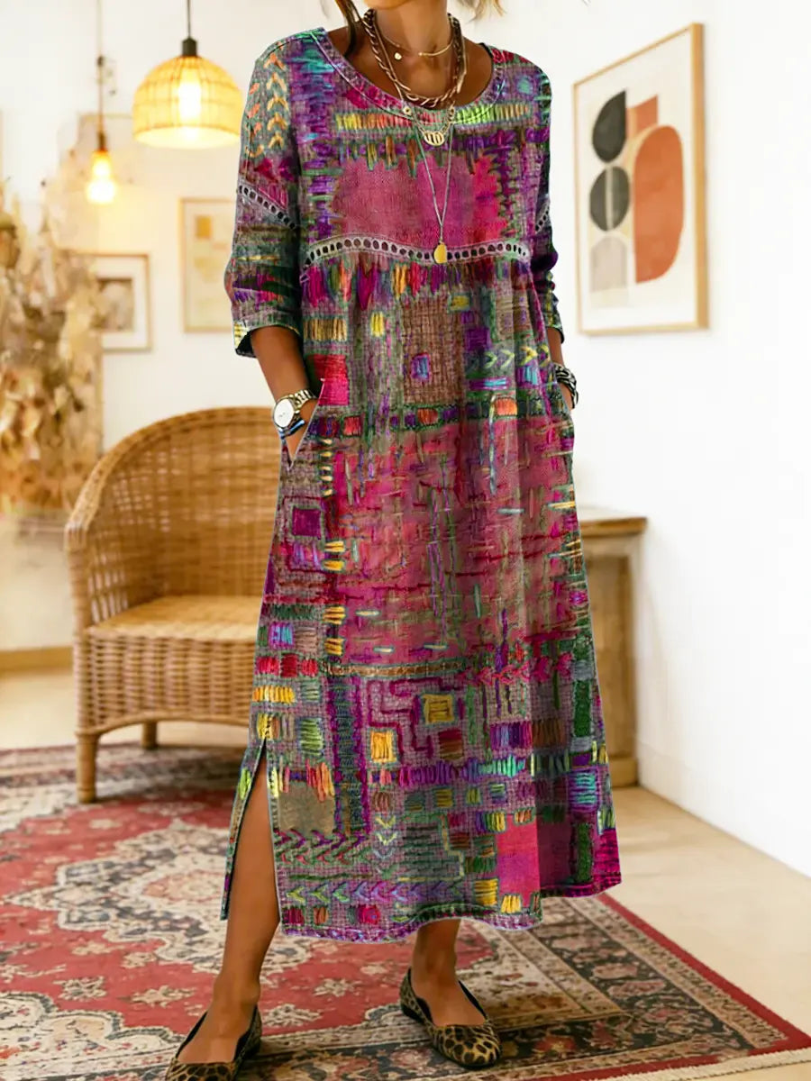 Isabelle | Robe patchwork ethnique