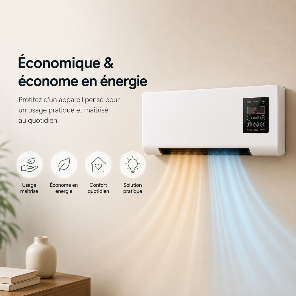 Climatisation | Chauffage et Refroidissement | Monté au Mur avec Télécommande