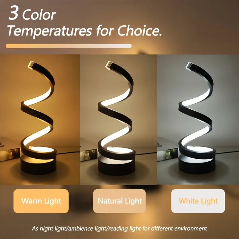 SPIRALUX – Lampe de table LED spirale au design moderne (Dimmable)