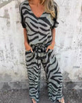 Sailor | Deux pièces : Haut et pantalon Safari Chic avec imprimé zèbre