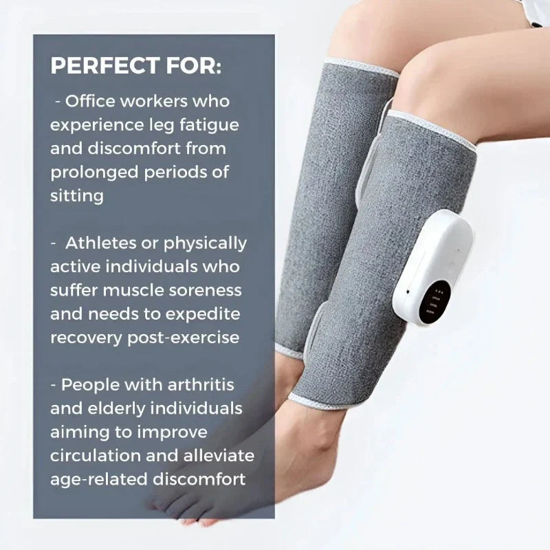 LegRelief Pro | Appareil de Massage des Jambes et Mollets Rechargeable sans Fil avec Compression d'Air