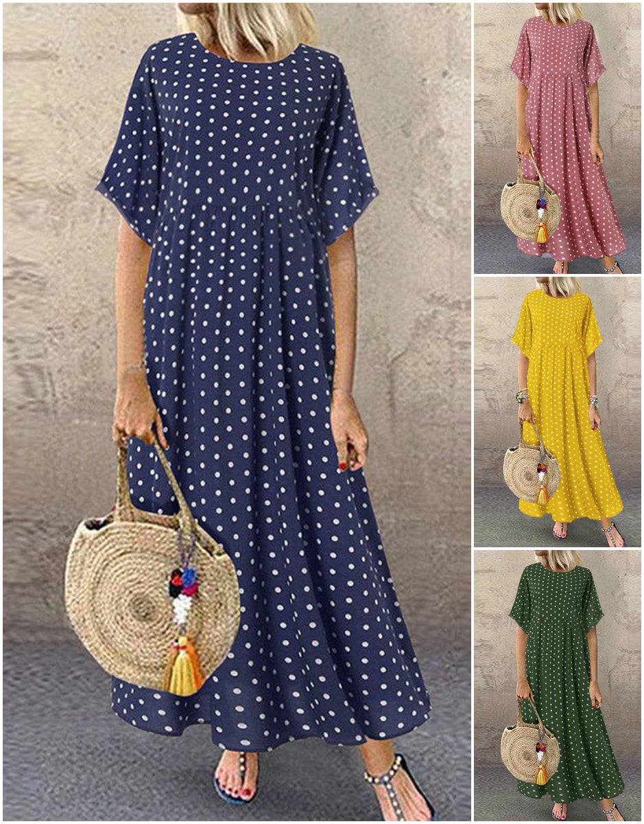 Jaeli | Robe maxi boho à pois