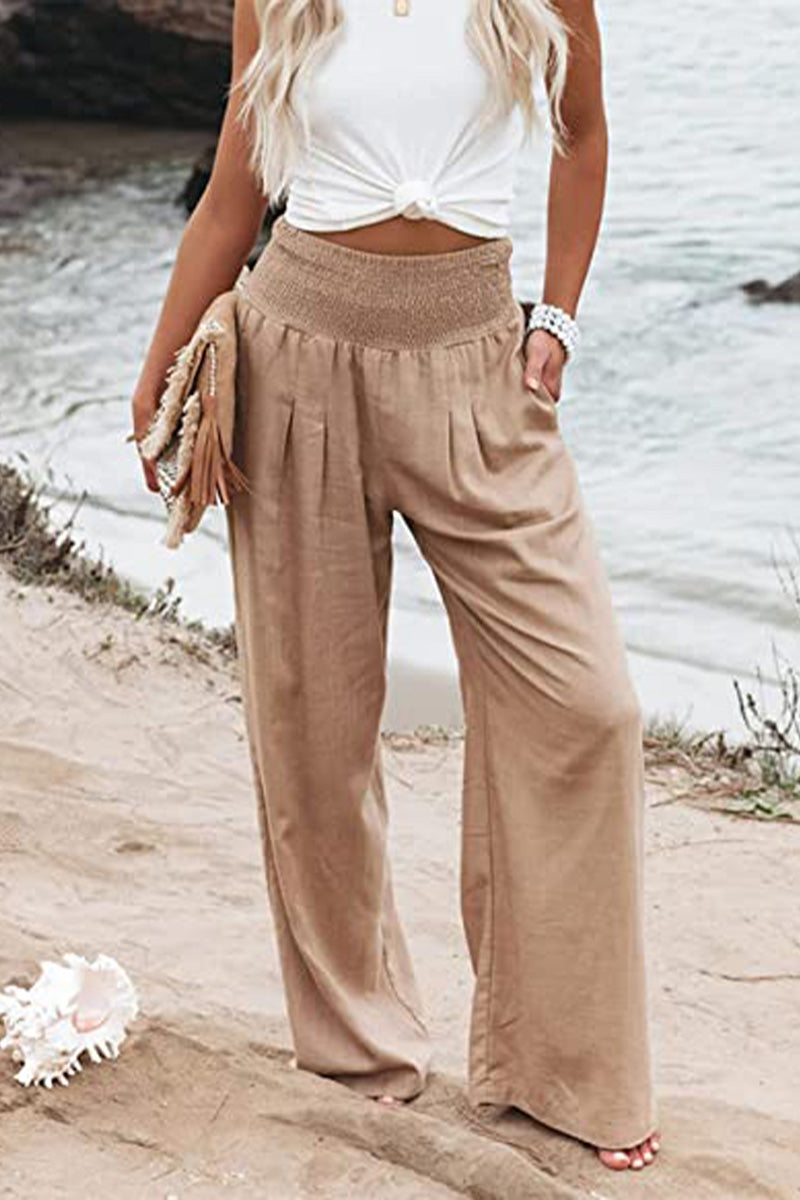 Pantalon Palazzo élastique élégant pour femmes