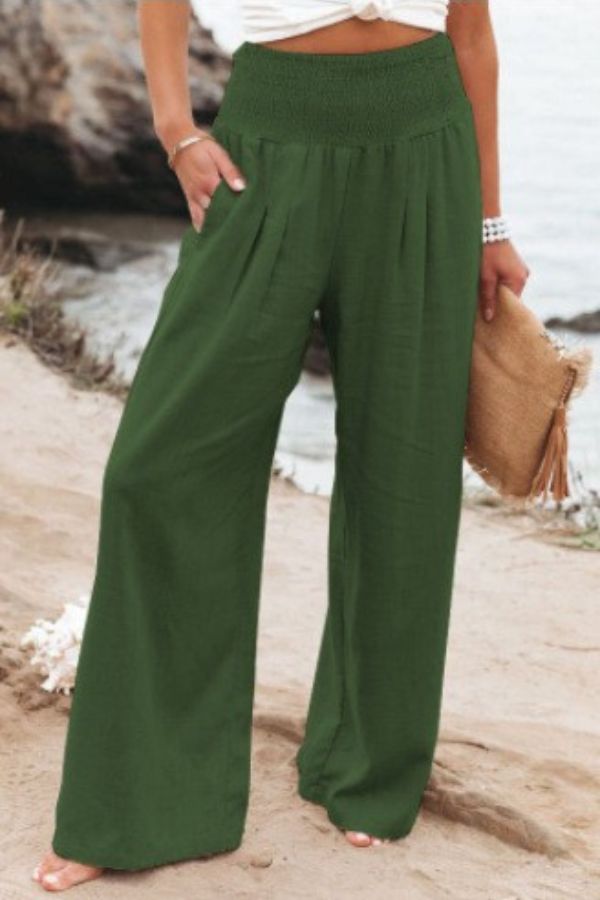 Pantalon Palazzo élastique élégant pour femmes