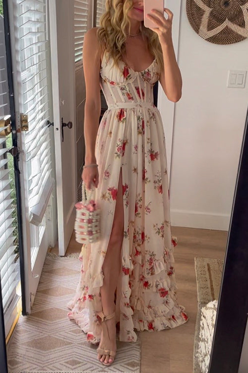 Yuna | Robe longue à motifs floraux