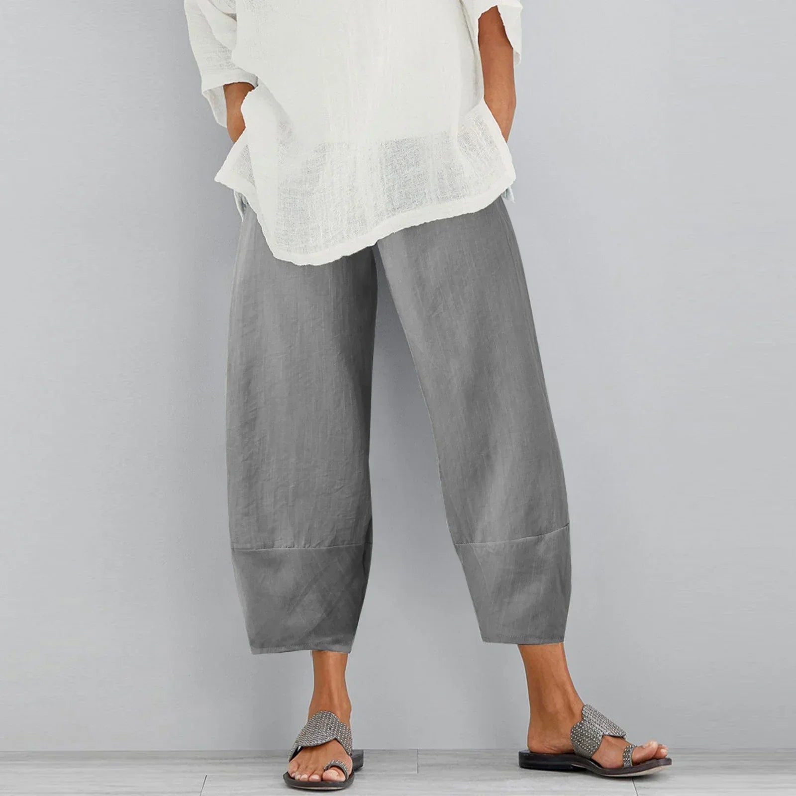 Pantalons à Jambes Évasées pour Femmes avec Design Ample et Coupe Cheville