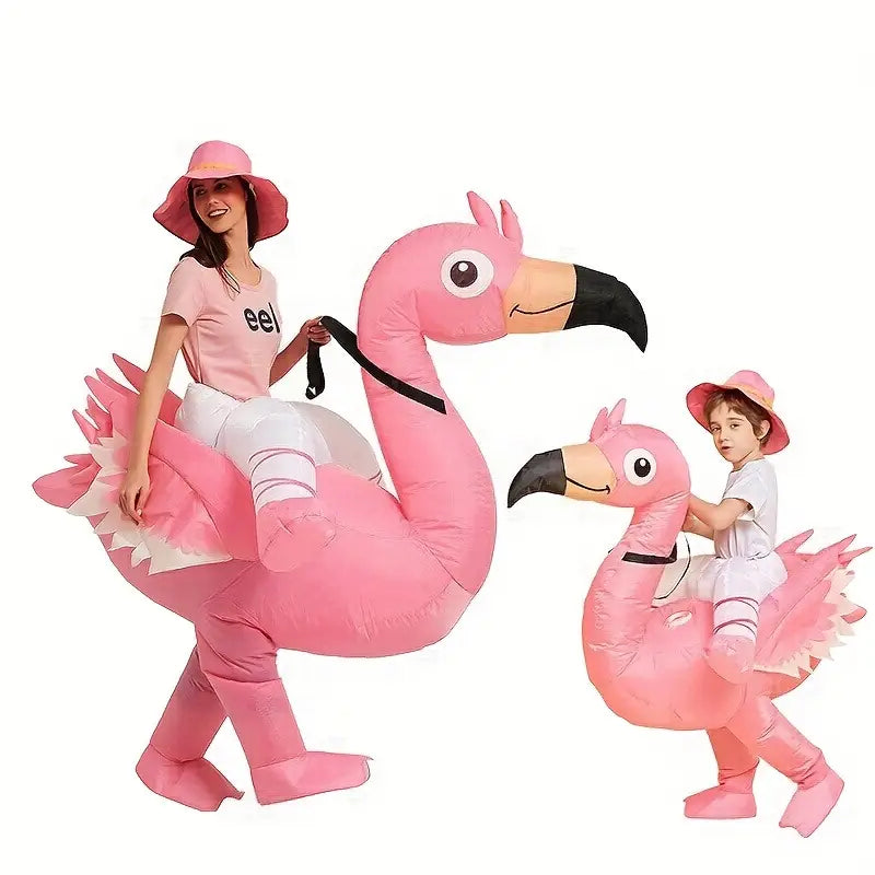FlamingoRider - Costume Gonflable Flamant Rose Amusant pour Carnaval & Événements Festifs