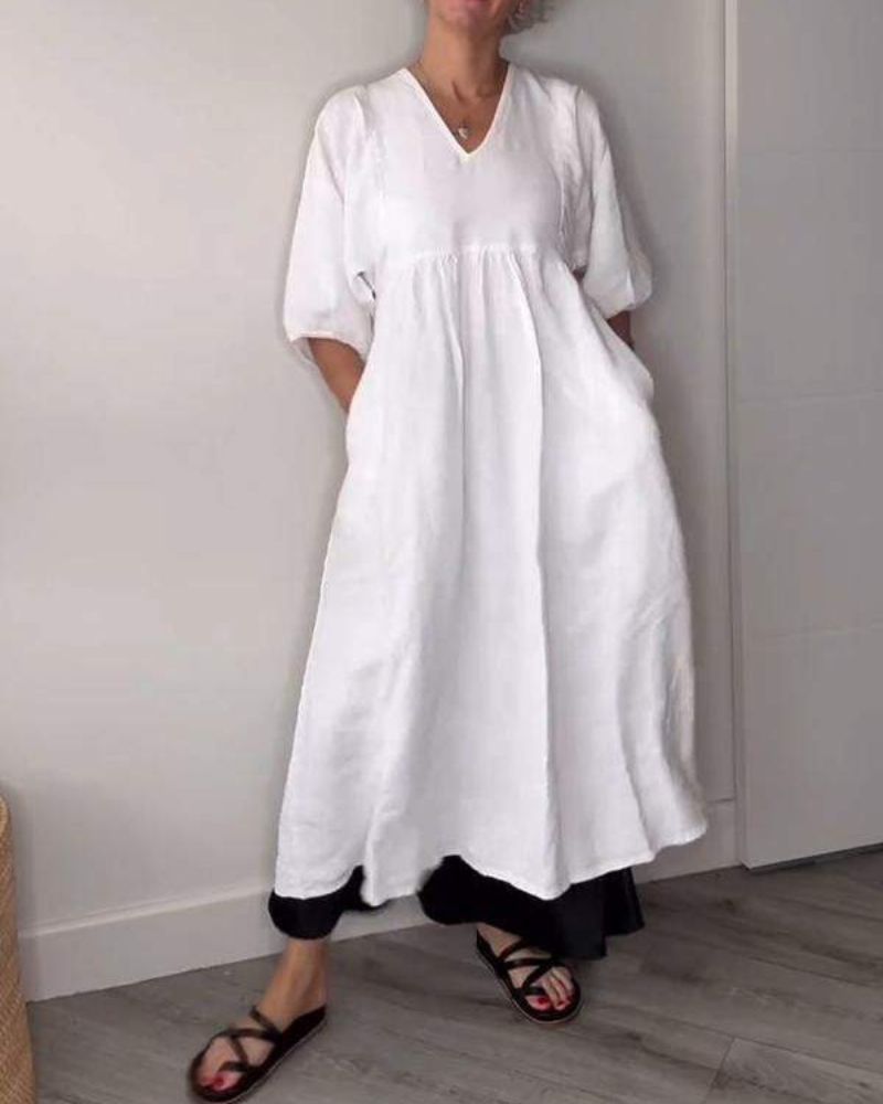 Winona | robe maxi féminine avec décolleté en V flatteur