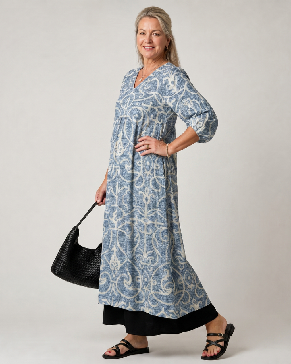 Lumera | Robe Midi Douce avec Imprimé Vintage