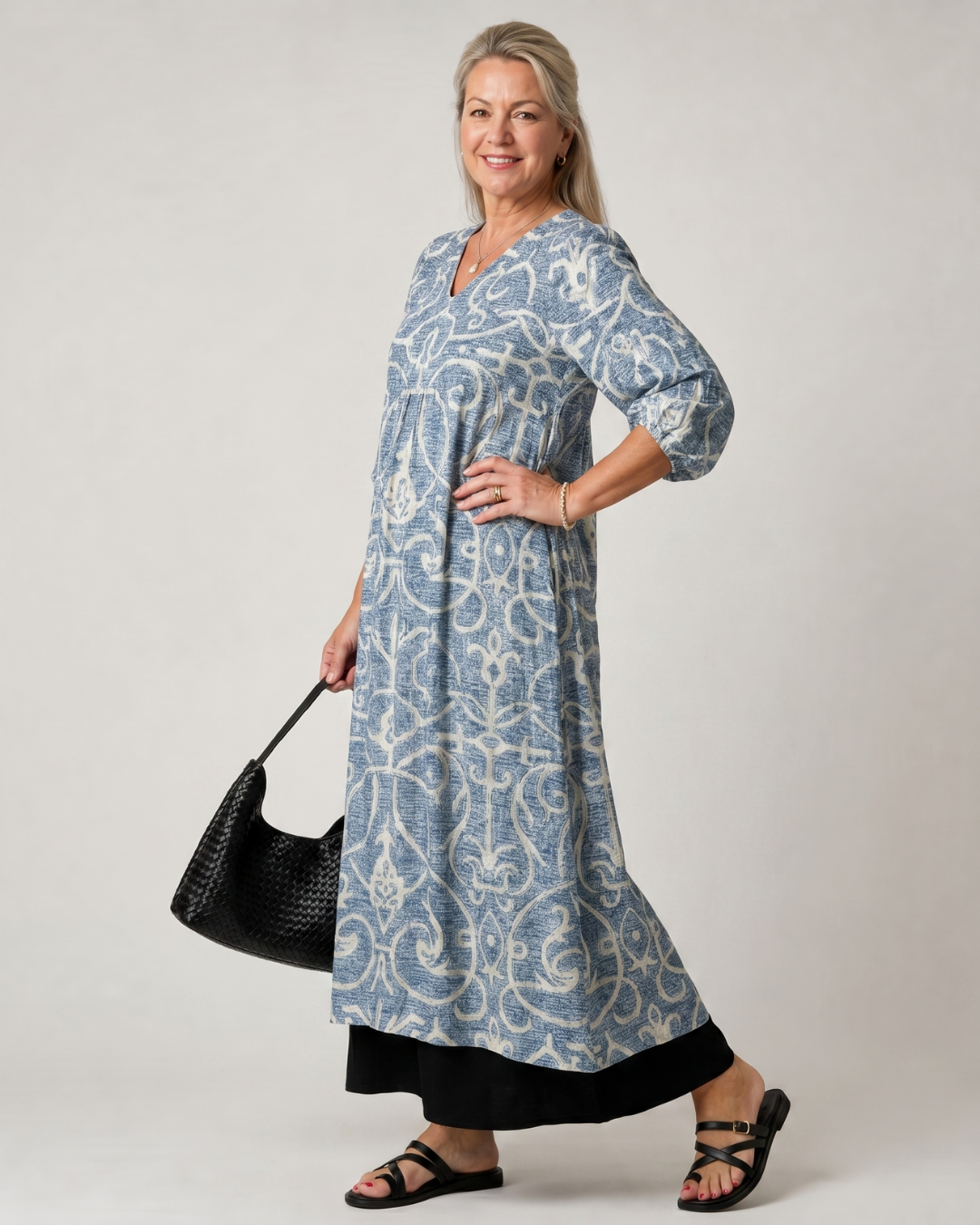 Lumera | Robe Midi Douce avec Imprimé Vintage