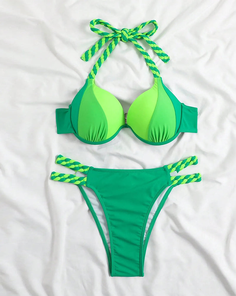Levi | Bikini à bretelles colorblock