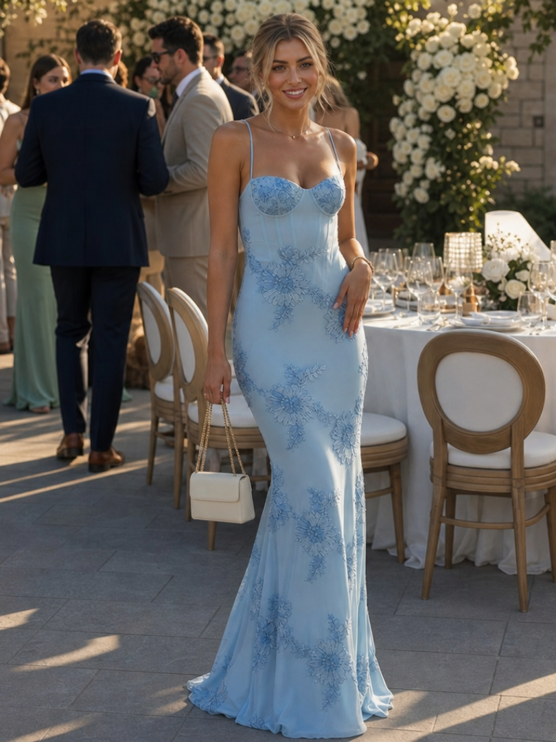 Danica | Robe Maxi à Bretelles Spaghetti avec Corset