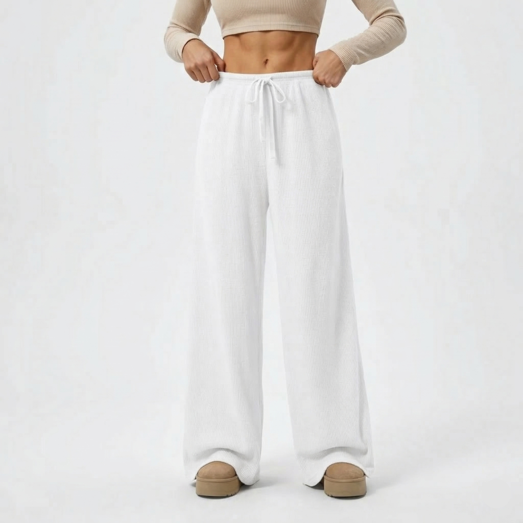 Pantalon Femme Large Confort Taille Élastique Style Lounge
