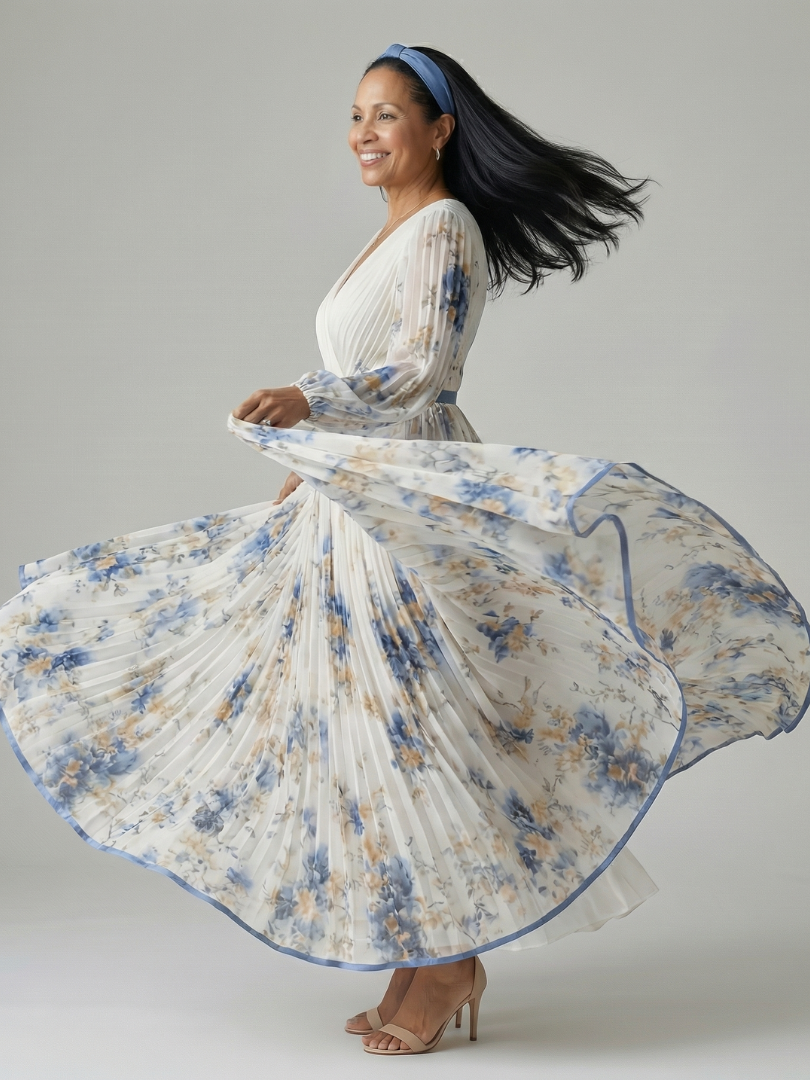 Rielle | Robe Midi Drapée à Pli