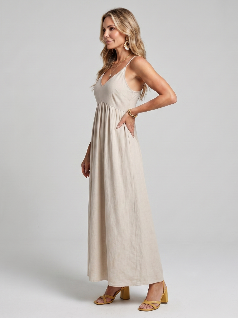 Solstice | Robe Midi à Bretelles Spaghetti
