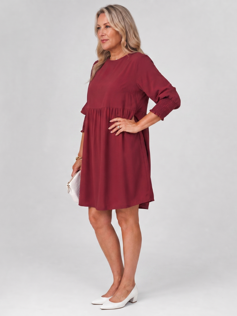 Corinne | Robe Mini à Manches Longues avec Poignets Froncés