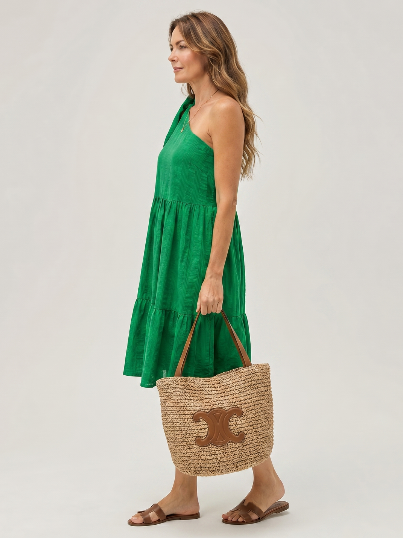 Zema | Robe midi à épaule unique avec détail nœud