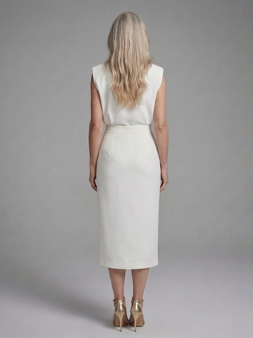 Anouk | Robe Midi Asymétrique à Manches Courtes
