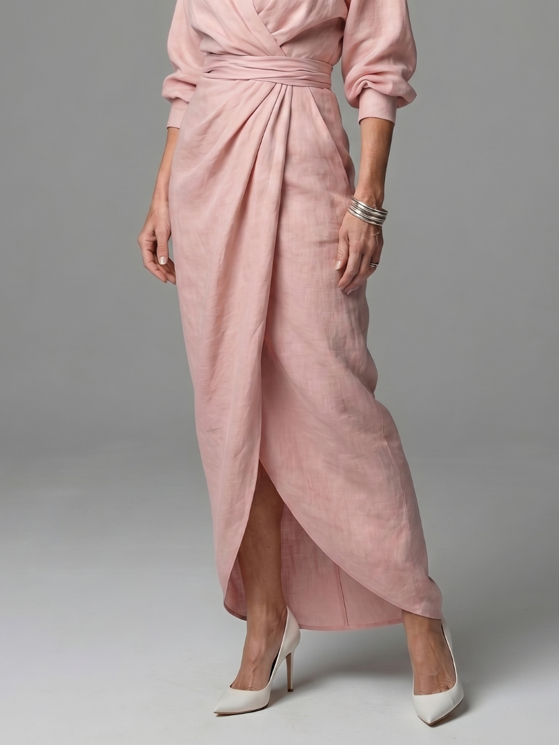 Olympia | Robe Maxi Drapée Diagonale