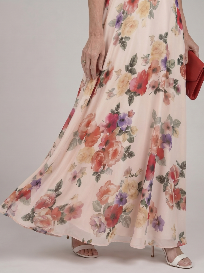 Elarose | Robe Maxi à Jupe Flottante Sans Manches