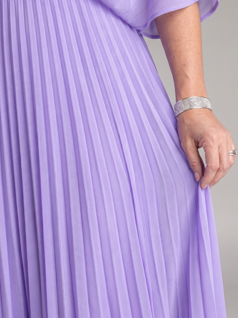 Semorph | Robe Maxi Plissée à Manches Longues en V