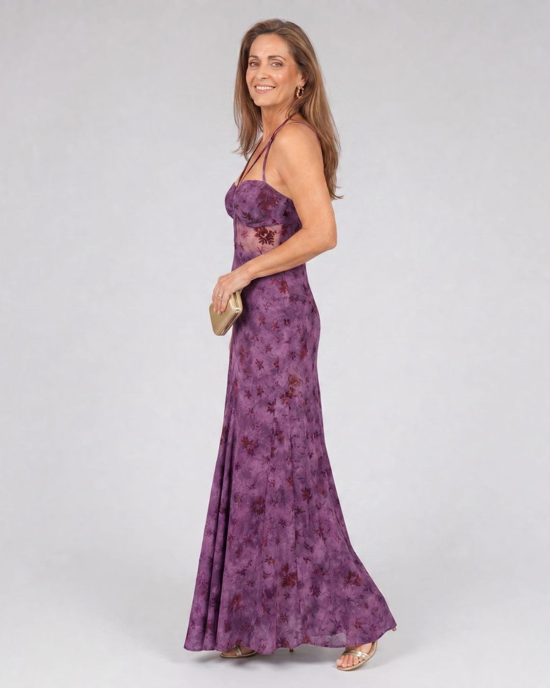 Seque | Robe midi sans manches à imprimé floral