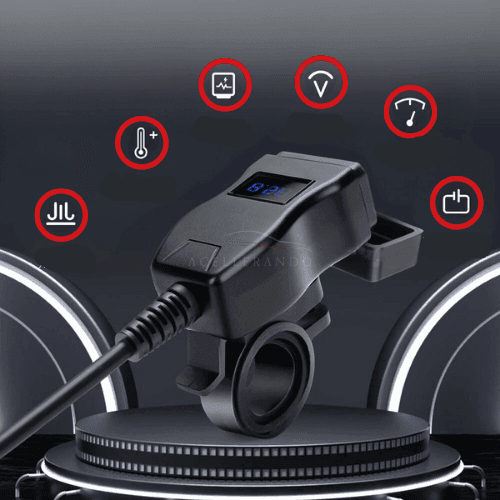 LuxCharge Elite Duo | Chargeur USB double luxe pour motos