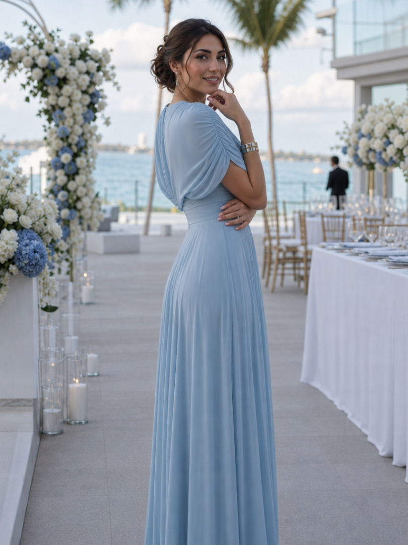 Thael | Robe Maxi à Épaules Dénudées Drapée