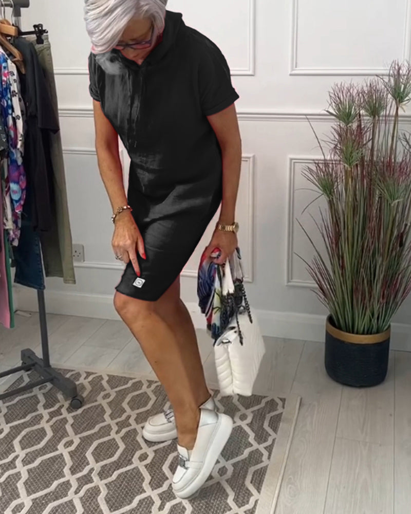 Nyla | Robe décontractée à manches courtes avec capuche