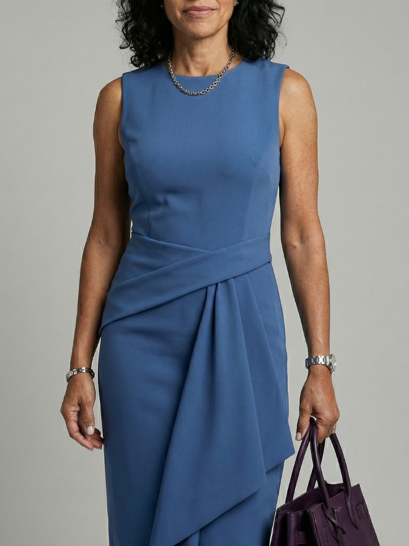 Oriel | Robe Midi Drapée Asymétrique