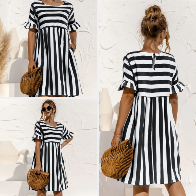 MOREAU LYON | ROBE DE PLAGE RAYÉE POUR FEMMES