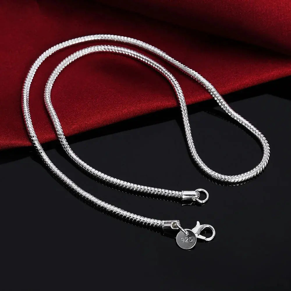 Echoarchiv | 925 3Mm Argent Sterling Chaîne Serpent
