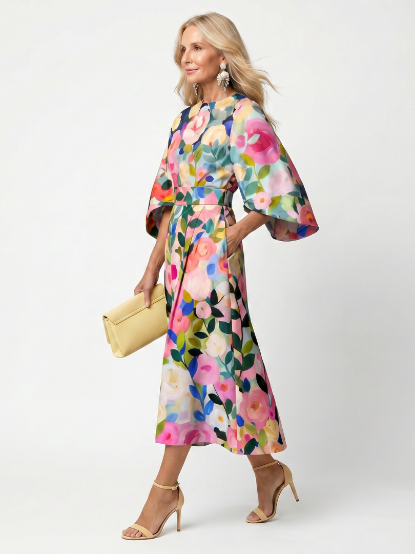 Glade | Robe Midi Fleurie à Manches Amples