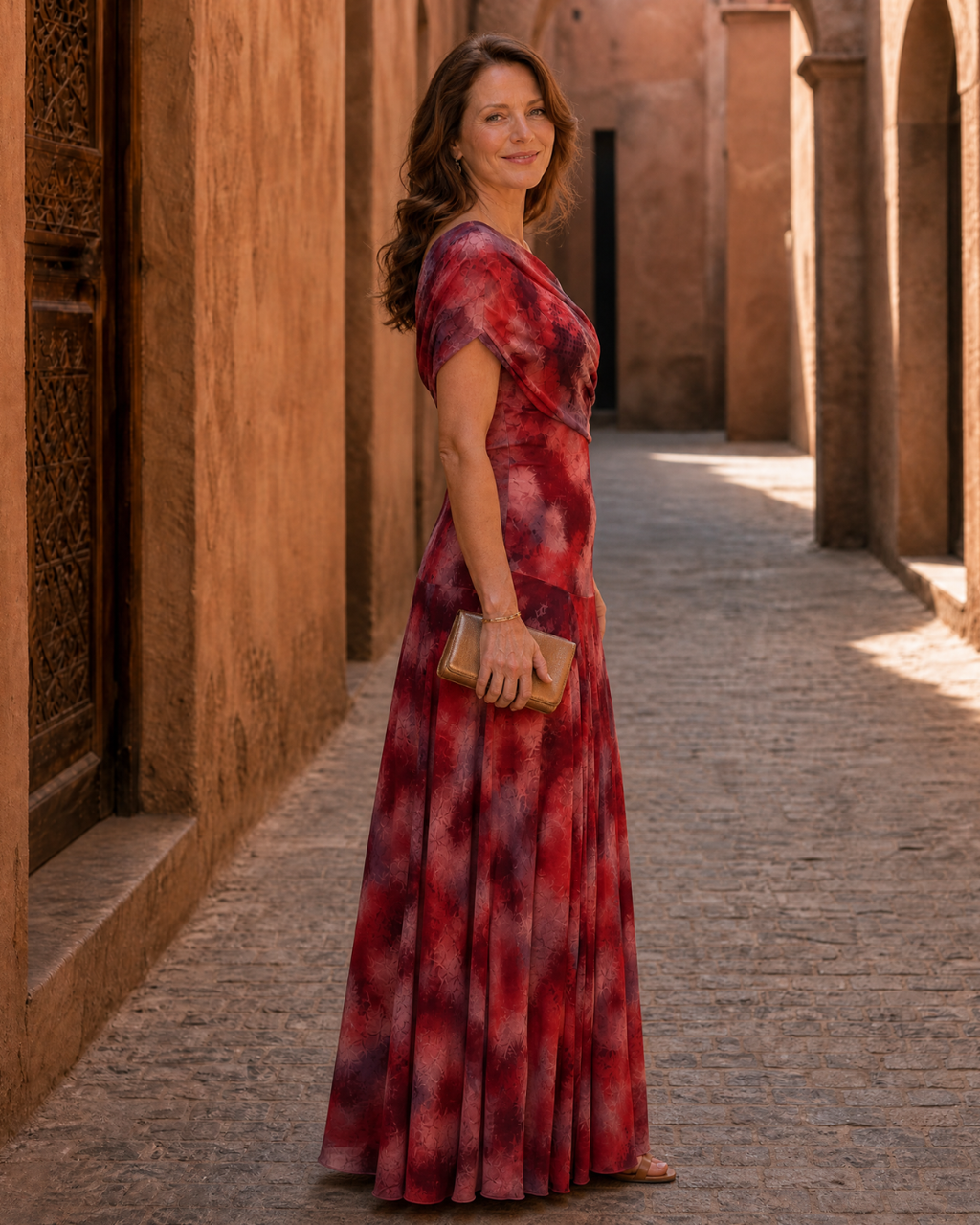 Zarephine | Robe Maxi Fluide Imprimé Aquarelle à Une Épaule