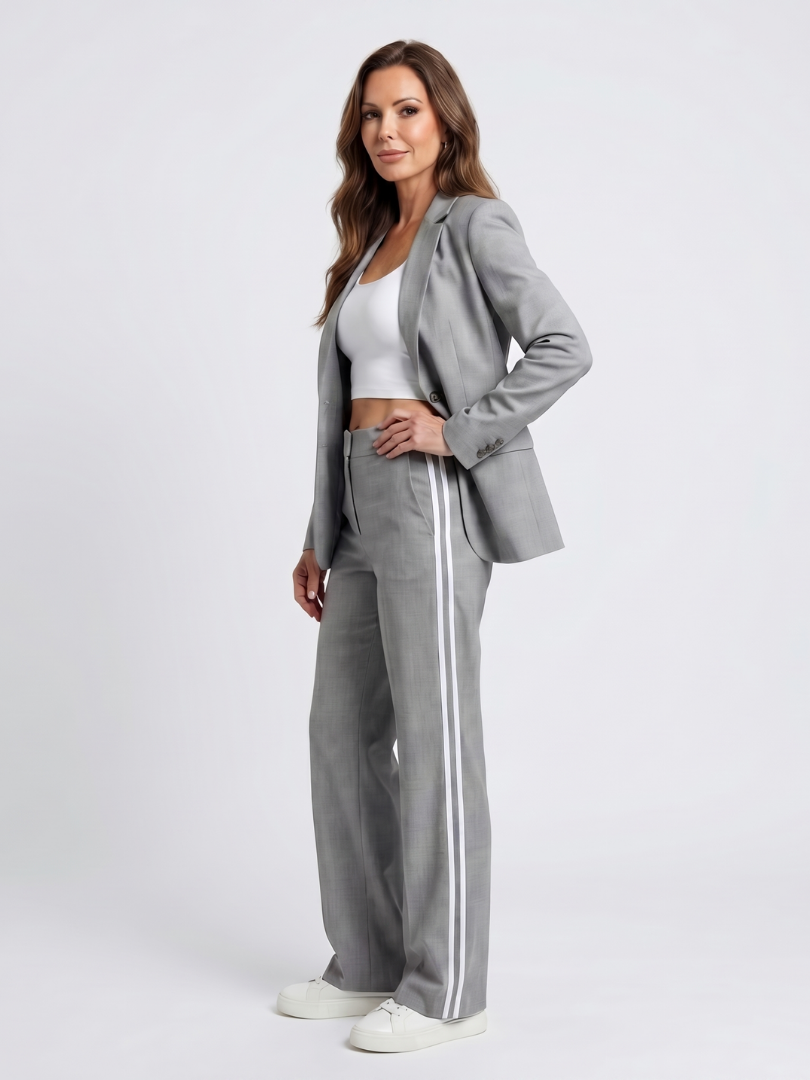 Kaya | Ensemble Large Pantalon à Rayures Contrastantes