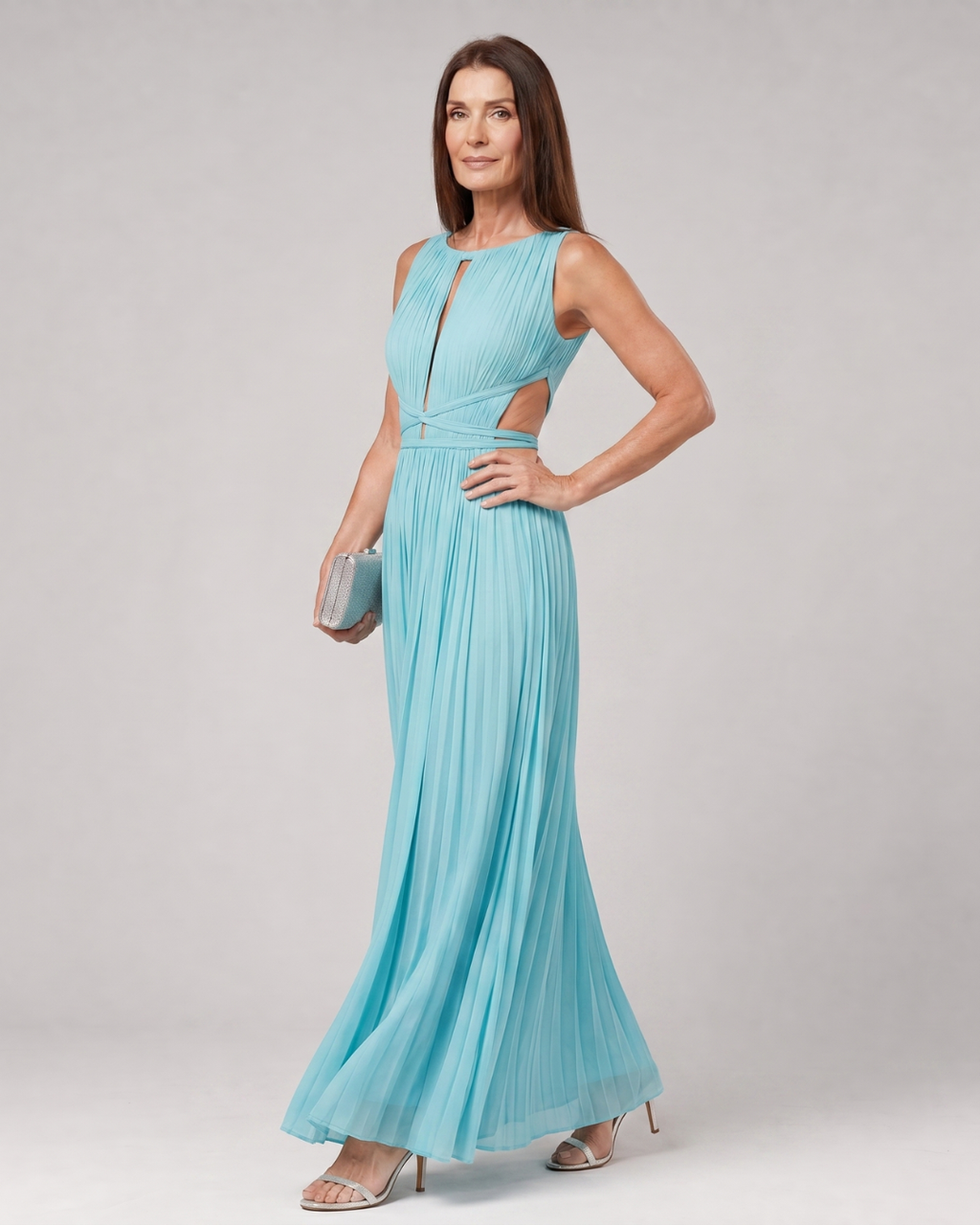 Aeqem | Robe Maxi Sans Manches à Col Clé